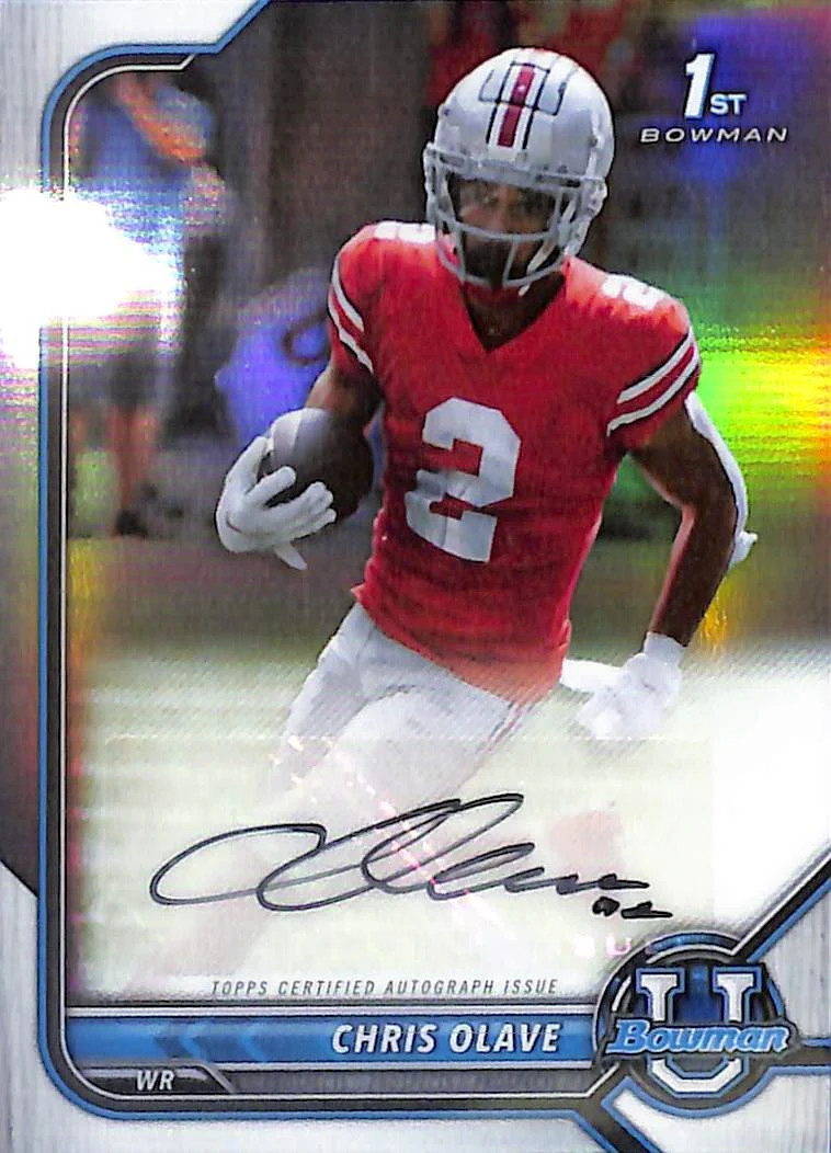 2021-22 Bowman Chrome University Chris Olave Auto Autograph Rookie RC Ohio State