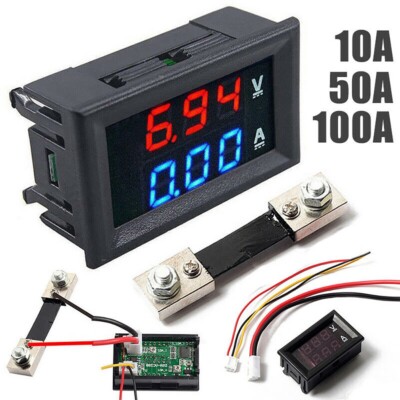 Voltmetro Amperometro Digitale DC 12V-120V Con Sensore – 50A 100A 200A 400A, Carica E Scarica