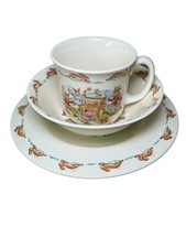 Royal Doulton Bunnykins China Set Childs 3 Piece Cup Bowl Plate Painter