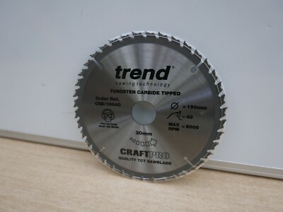 TREND CSB/19040 190 MM 40 T X 30 MM BOHRUNG TCT KREISSÄGEBLATT LOSE