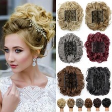Bridal Curly Messy Bun Hair Piece Scrunchie Comb Clip Hair Updo Extensions 90g