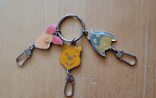 Disney Winnie The Pooh Character Enamel Keychain  Pooh Piglet  Eeyore - Picture 1 of 4