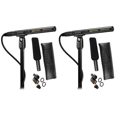 2) Audio Technica AT875R Short Shotgun Condenser Microphones w/ Line+Gradient DV