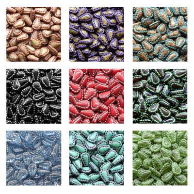 Rutkovsky 111-95072 Lacy Tear Pressed Beads Czech Glass 17x12mm Size 8 pieces