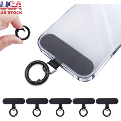 Phone Tether Tabs 6 Pack W/ Spring O Ring Clasps Secure Lanyard Attachment New