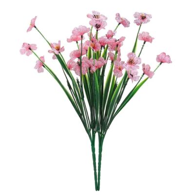 2-8 Bundles Artificial Flowers Outdoor UV Resistant Plastic Plant Silk Flower US