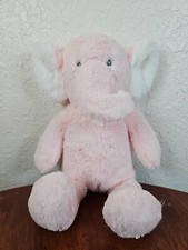 Manhattan Kids Plush Elephant Pink Stuffed Animal Toy Sewn Eyes Lovey Soft 14"