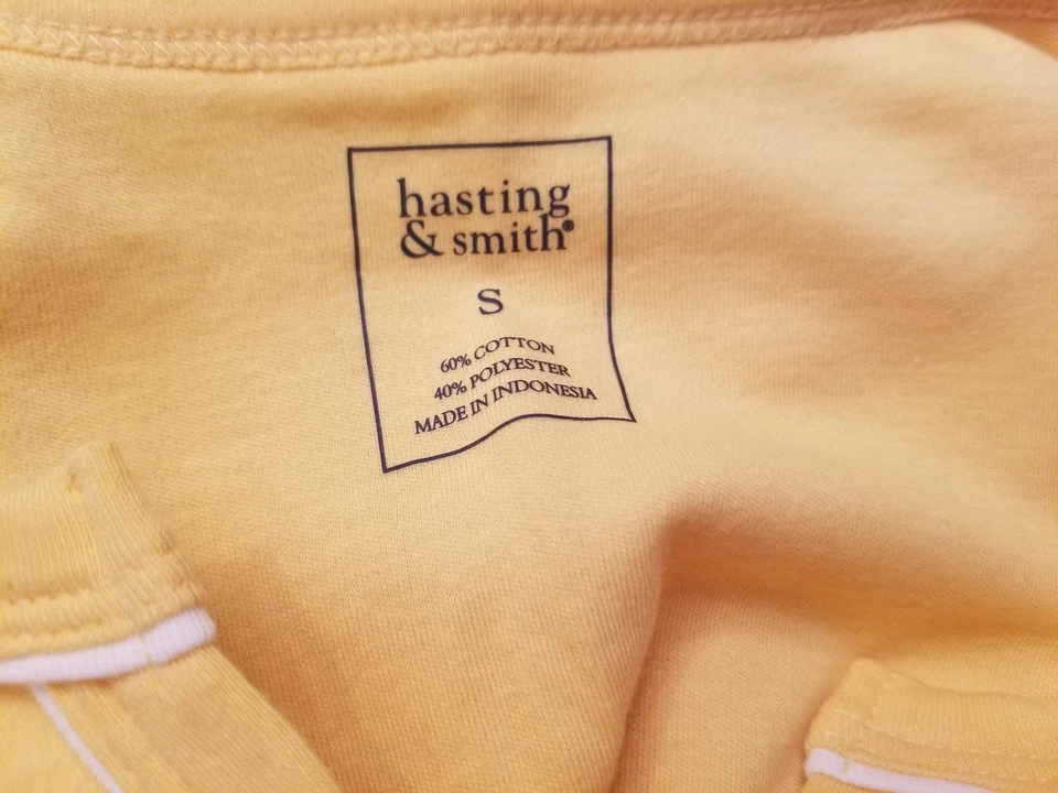 Hasting & Smith Womens Shirt Top Blouse Size S Small Yellow White NEW - Image 2 of 3