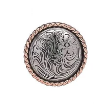 Concho 1-1/4" Antique Silver Copper Rope Edge Screwback 1786NC by Stecksstore 