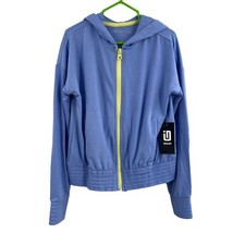 Ideology Kids Blue Zip Front Hoodie Small New