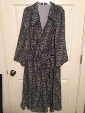 Lined Tie Front Plus Size 2X-3X Floral Print Dress