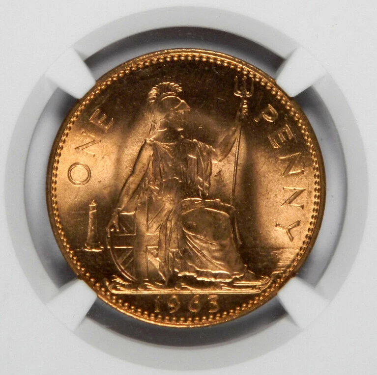 1963 GREAT BRITAIN PENNY ~ NICE RED NGC MS64RD! - Image 2 of 4