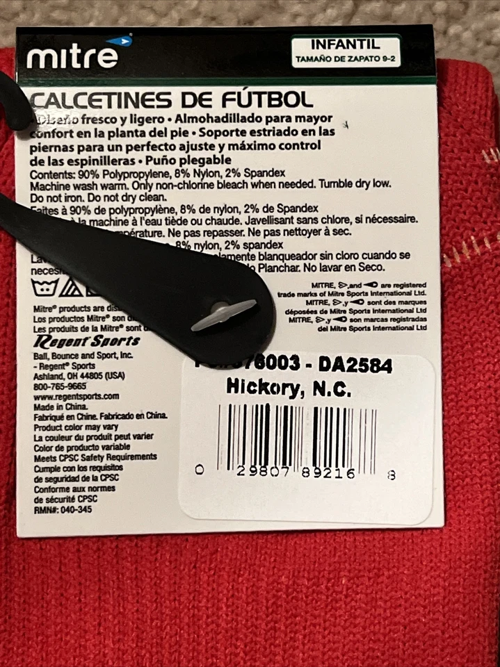 Mitre Soccer Socks, Junior-9-2, Lot of 2 Pair-NEW-FREE SHIPPING - Image 3 of 4