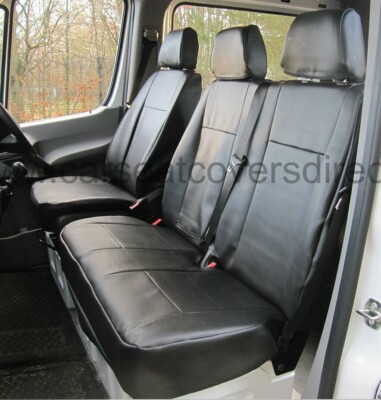 Soillar Black Microfiber Leather Seat Cover – Driver Top & Bottom – Fits 2007-2019 Mercedes-Benz Sprinter