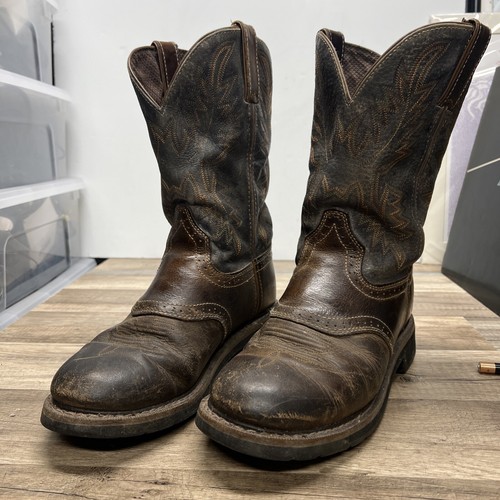 Justin Western Leather Size 8.5D Workboots Cowboy Boots WK4660 - Picture 13 of 13