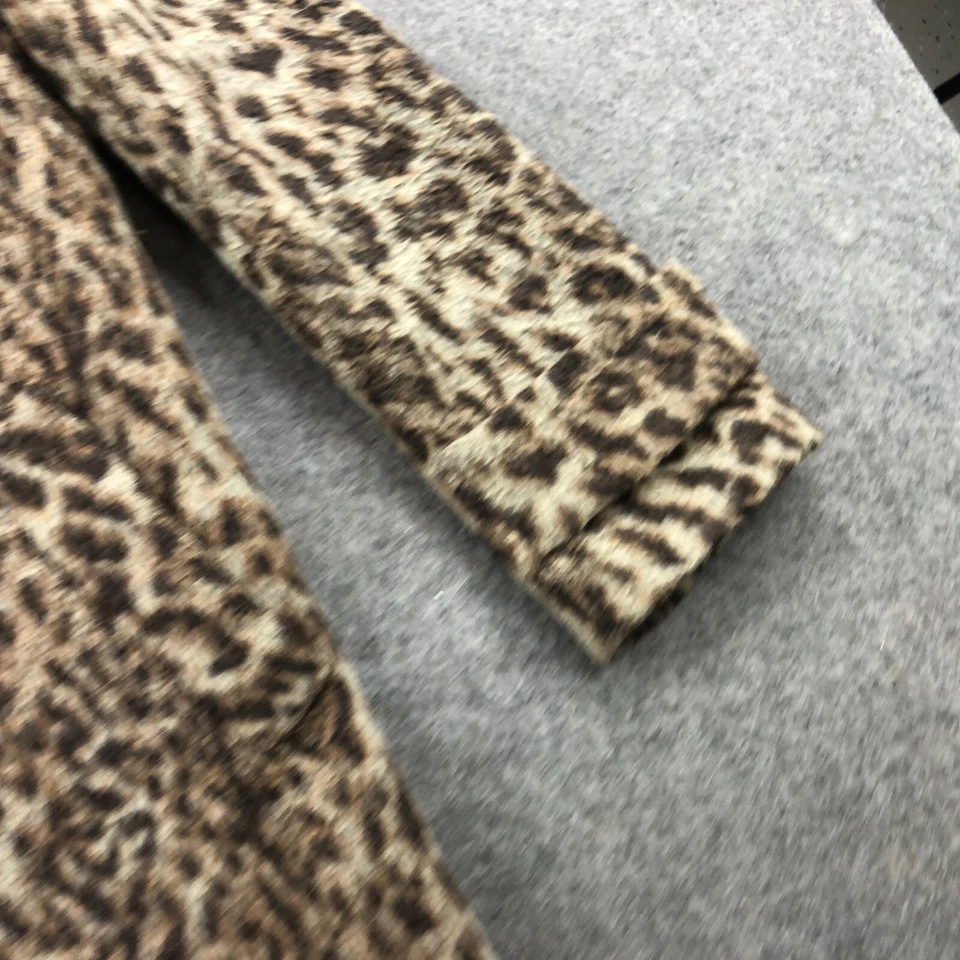 Chaqueta J Crew Mujer 00 Leopardo Guepardo Lana Top Abrigo Chaquetón Trinchera * Foto 4 de 4