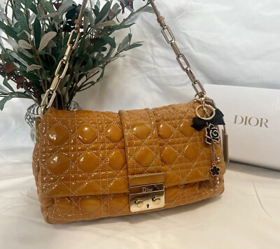Christian Dior Miss Dior Shoulder Bag Cannage Patent Leather