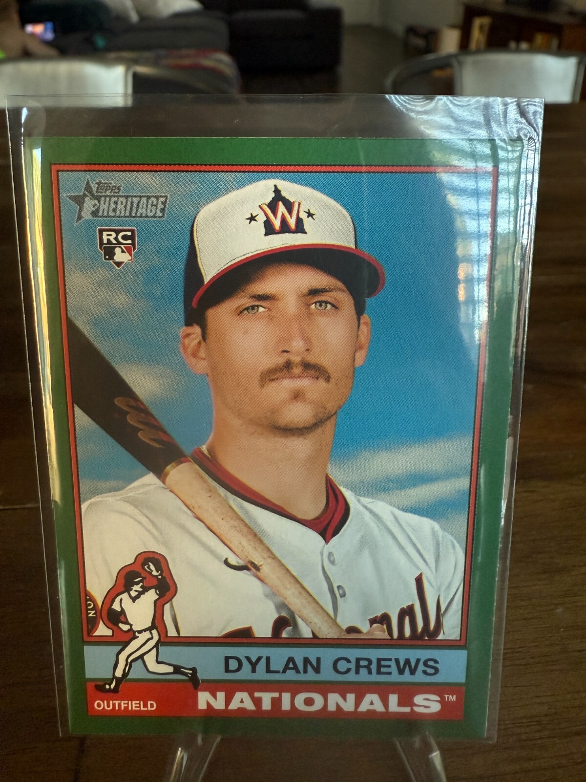 2025 Topps Heritage - Dylan Crews - #247 Dark Green Border Rookie RC - Nationals