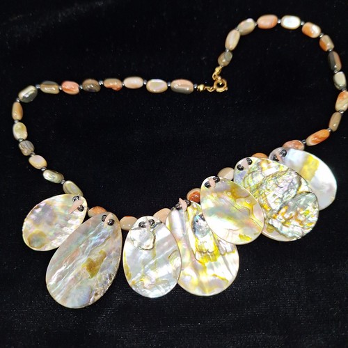 Abalone Shell Necklace 7 Pendant Pcs Teardrop Natural Stone Beach Reiki Coastal - 第 1/8 張圖片