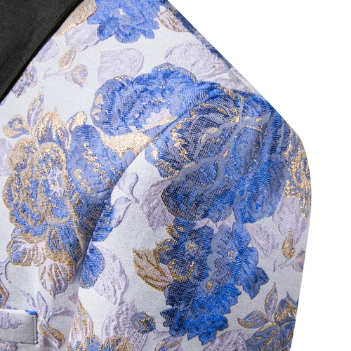 Para Hombres Floral Esmoquin Cena Chaqueta Calce Regular Chal Solapa Paisley Baile de graduación Fiesta Traje - Imagen 15 de 236