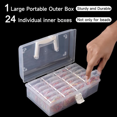 Douorgan Small Bead Storage Containers 24 Pieces Plastic 9.05"L x 5.31"W x 3.26" - Picture 4 of 8