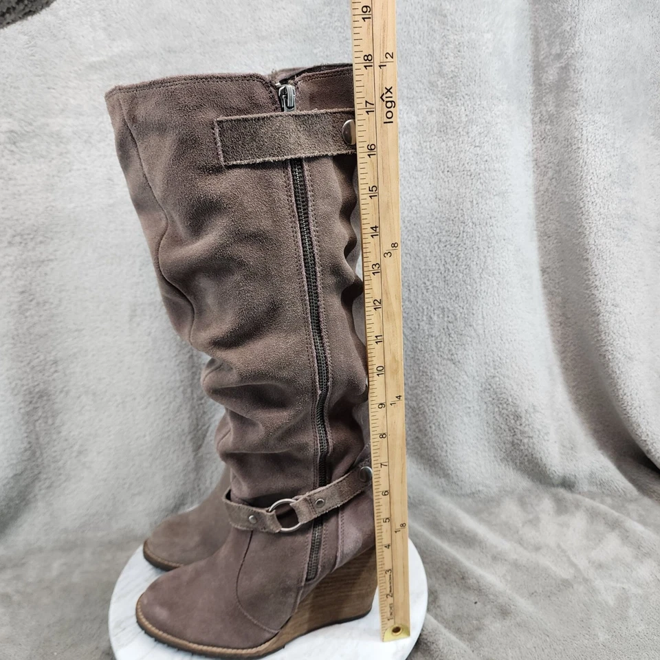 Zapatos Bakers Mujer 9 Marrón Cuero Tacón de Cuña Botas hasta la Rodilla *BUC* Foto 2 de 4