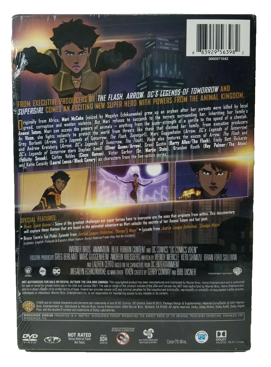 Vixen The Movie DVD DC FACTORY Sealed SUPER HERO ANIMATED CARTOON