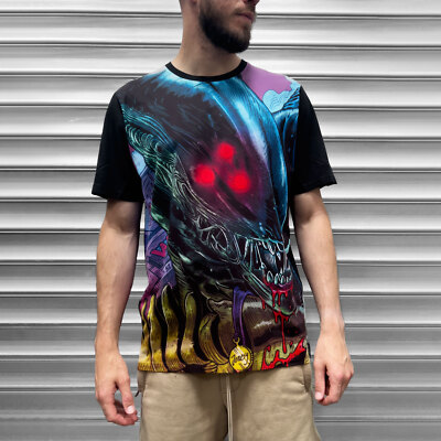 Aliens Xenomorph Mens PANEL T Shirt Sci Fi Nostromo Weyland Yutani Corp LV426