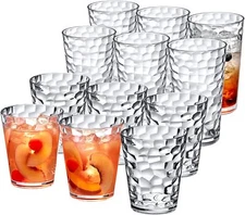 16 oz and 24 oz glasses (set of 12), clear drinking glasses,