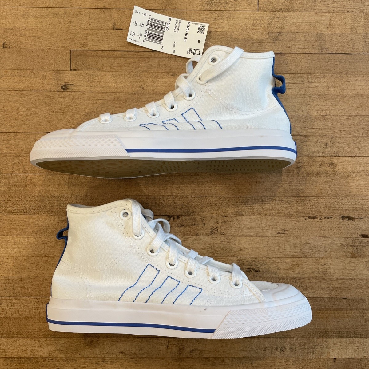 Adidas Nizza Hi RF Lifestyle Shoes White/Black/Blue FY3092 
