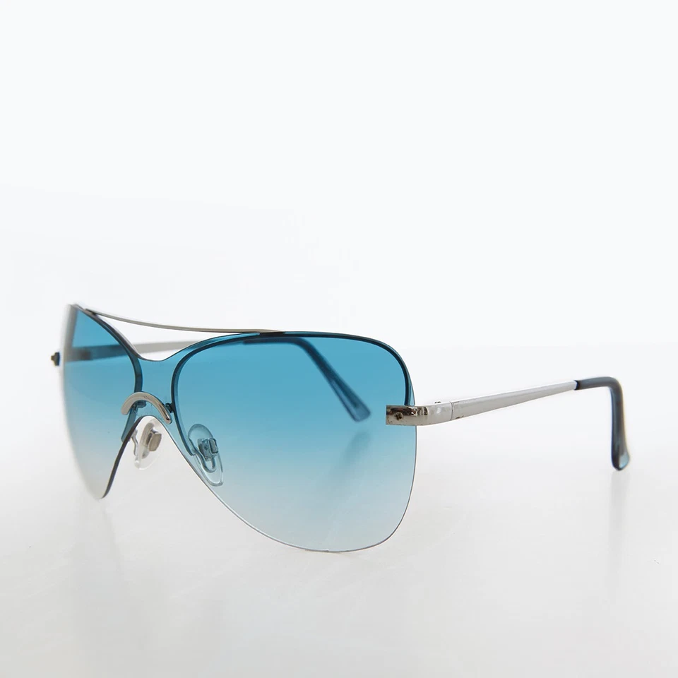 Gafas De Sol Vintage Con Lente Mono Azul Verdoso - Pilar - Imagen 2 de 3