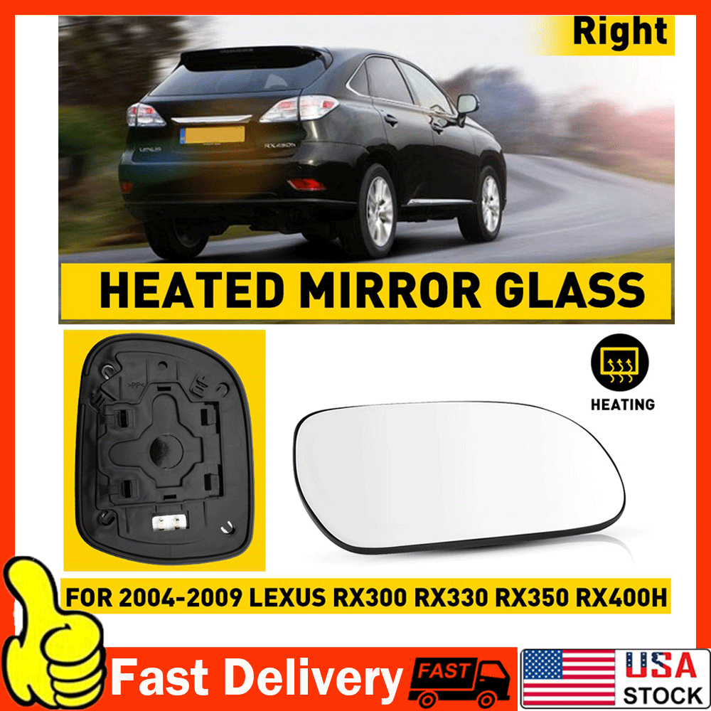 Replacement Mirror Glass for 2004 2005 2006 2009 Lexus RX330 Passenger