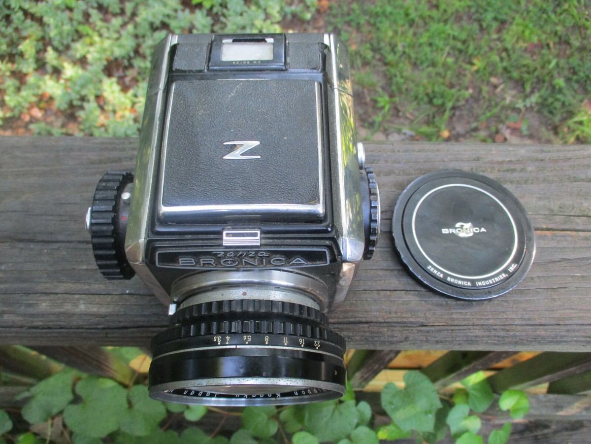 Bronica Zenza Camera Nikkor-H 1:3.5 f=5 cm Lens and Metal Cover
