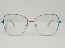 Unisex Classic Cat Eye Eyeglasses Silver / Blue 56-16-145 350066