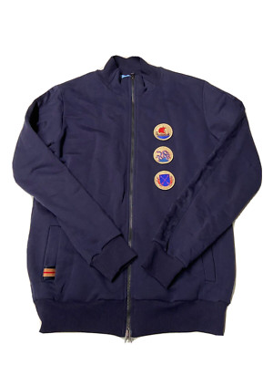 Mens AVANT SURF Blue Patched Italian Made Cotton Track Jacket Sz S