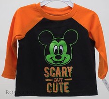 Halloween Disney Mickey Mouse Scary But Cute Long Sleeve Shirt Size 3T NWT