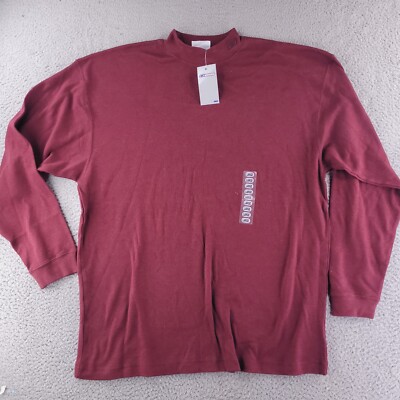 NEW Reebok Shirt Mens L/XL Relaxed Mock Neck Red Long Sleeve Retro Y2K Vintage