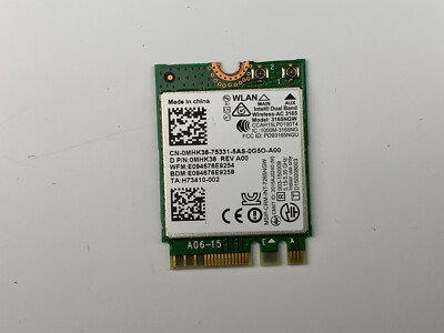 Intel Dual Band Wireless AC3165 WiFi WLAN Bluetooth4.0 3165NGW Karte 0MHK36