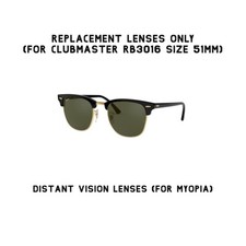 Ray-Ban Clubmaster RB3016 51mm Replacement Lenses Tinted Distant Vision Lenses