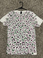 Obey Graphic T-Shirt Psychedelic Pattern Front Back Logo Made in USA Size M