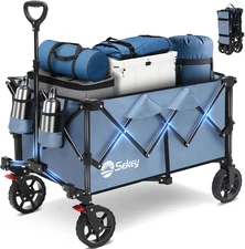Collapsible Foldable Wagon with 330Lbs Weight Capacity, Heavy Duty Folding Wagon