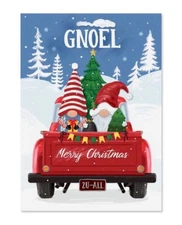 Gnomes In Red Truck 18 Pack Current Christmas Cards with Envelopes 5” x 7” NWT