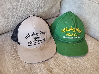 Two Whiskey Bent Hat Co. Gray Trucker Hats Cap Snapback Embroidered Green Gray