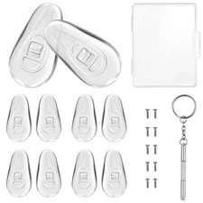 5 Pairs of Eyeglass Nose Pads, Upgraded 15x8mm Soft Silicone Air Chamber Eyeg...