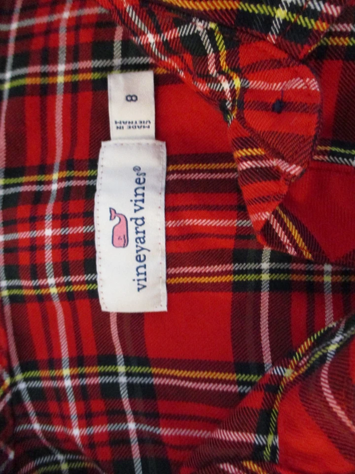 Top para mujer Vinyard Vines con botones talla 8 manga larga rojo a cuadros Foto 3 de 4