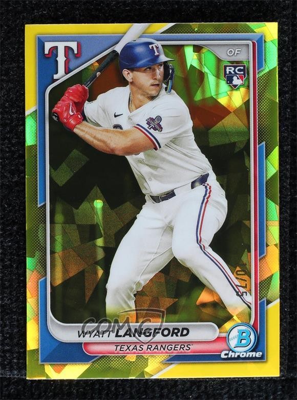 2024 Bowman Chrome Sapphire Edition Yellow /75 Wyatt Langford #71 Rookie RC