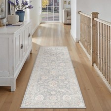2x6 Blue Cream Neutral Runner Rug