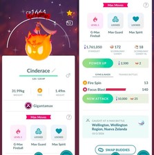Pok mon Shiny Cinderace Gigantamax  Several Options  Tr-de Go  