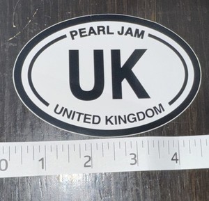 Pearl Jam UK Country Oval Sticker United Kingdom New Die-Cut Vinyl 4"x2.5"