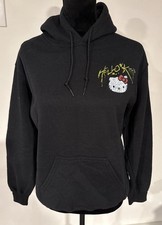 Hello Kitty By Sanrio Black Hooded Guitar Skulls Graphic Sweatshirt Size S